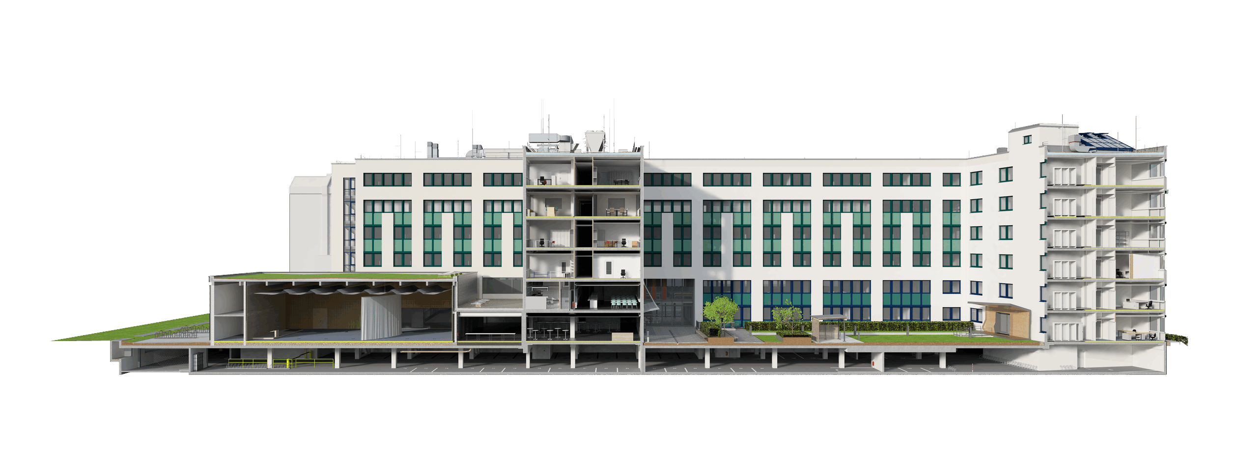 Sächsische Aufbaubank, Dresden – Schnitt A