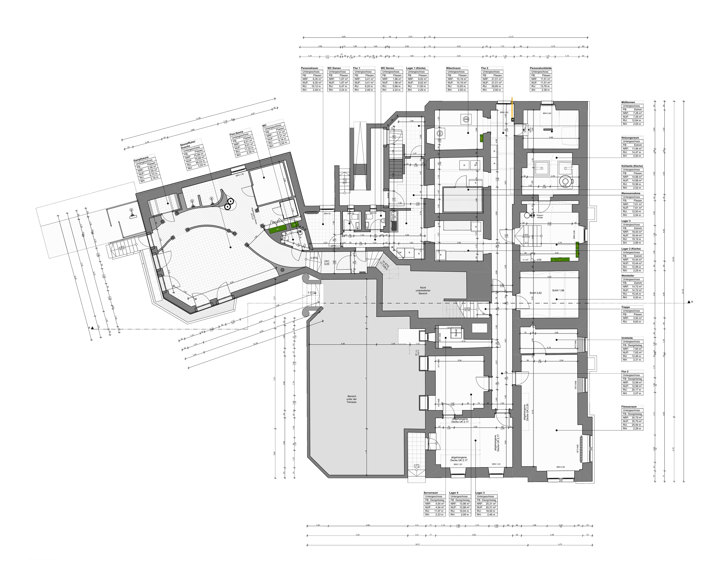 Laudensacks Parkhotel, Bad Kissingen – Grundriss Kellergeschoss