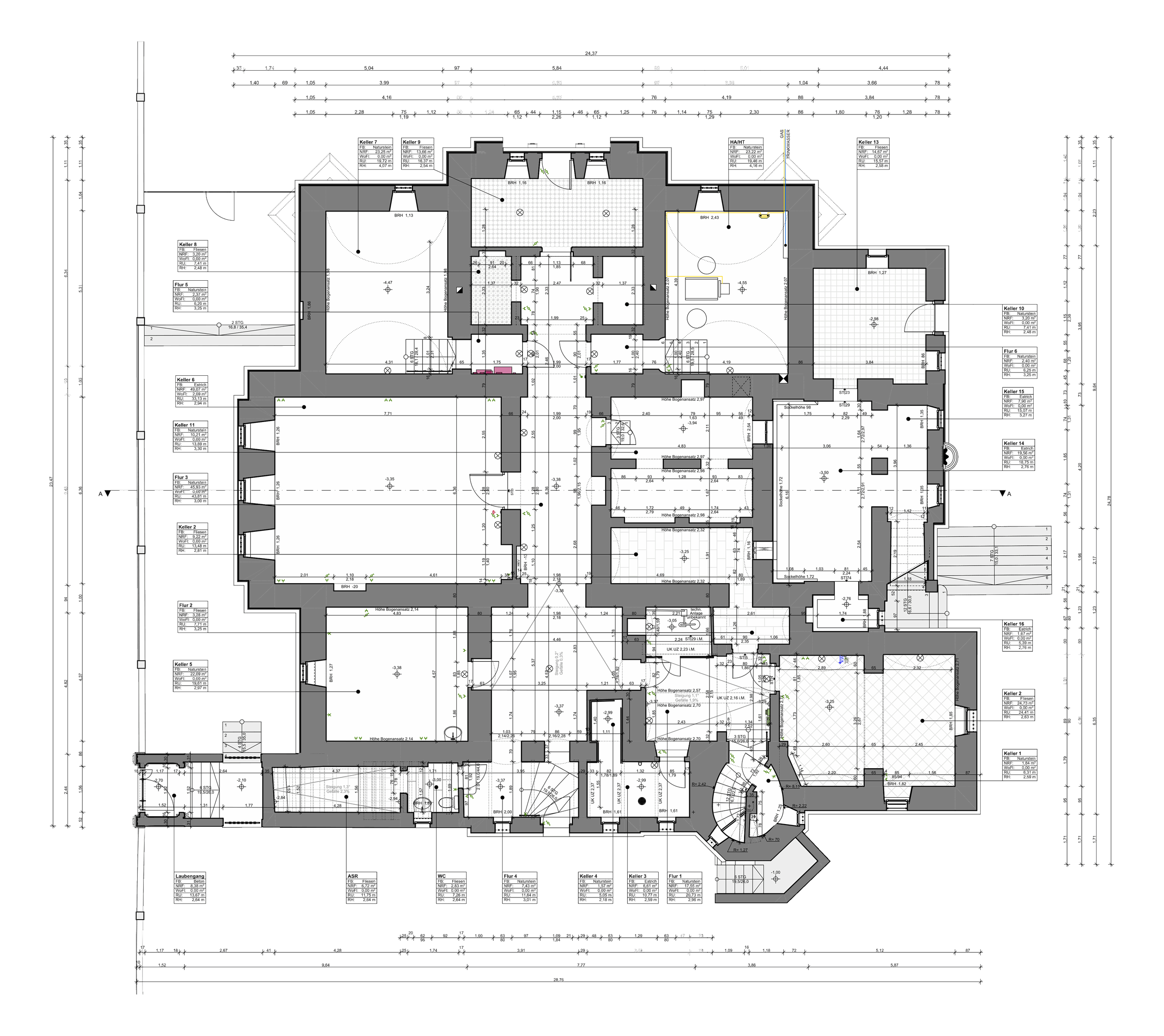 Villa Waldpark, Dresden – Grundriss Kellergeschoss