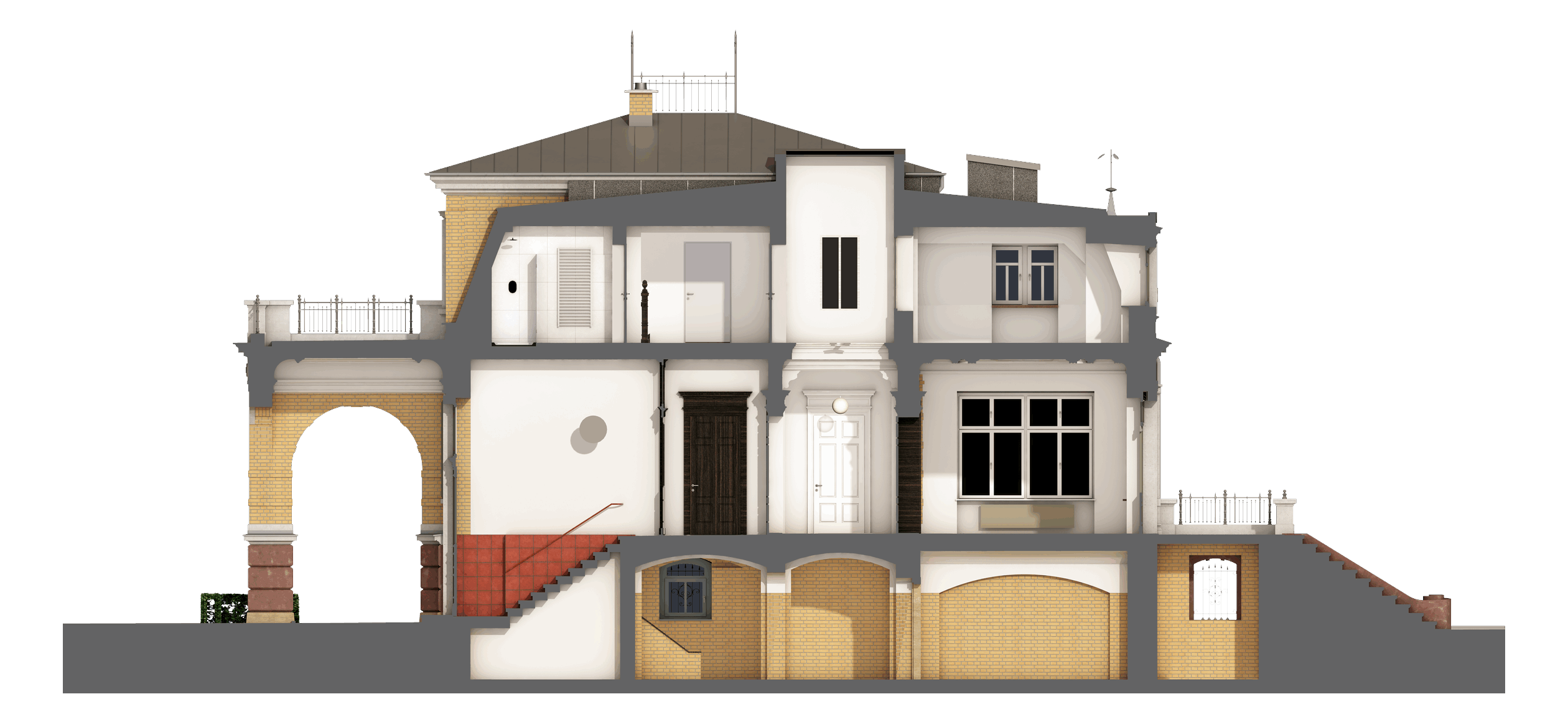 Villa Mittelstadt 8, Waldenburg – Schnitt