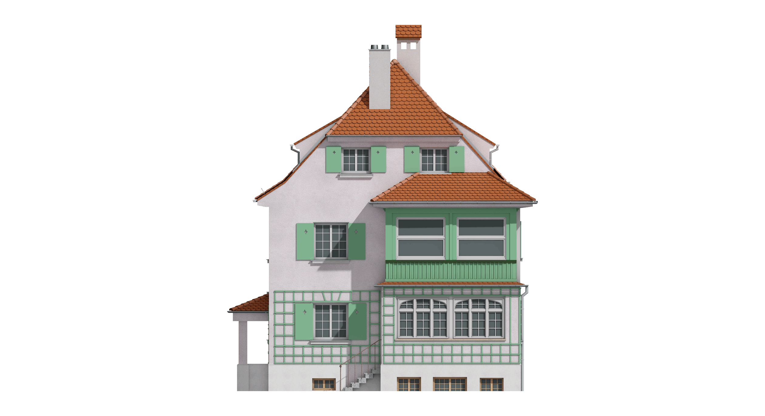 Historische Künstlervilla, München – Ansicht Süd