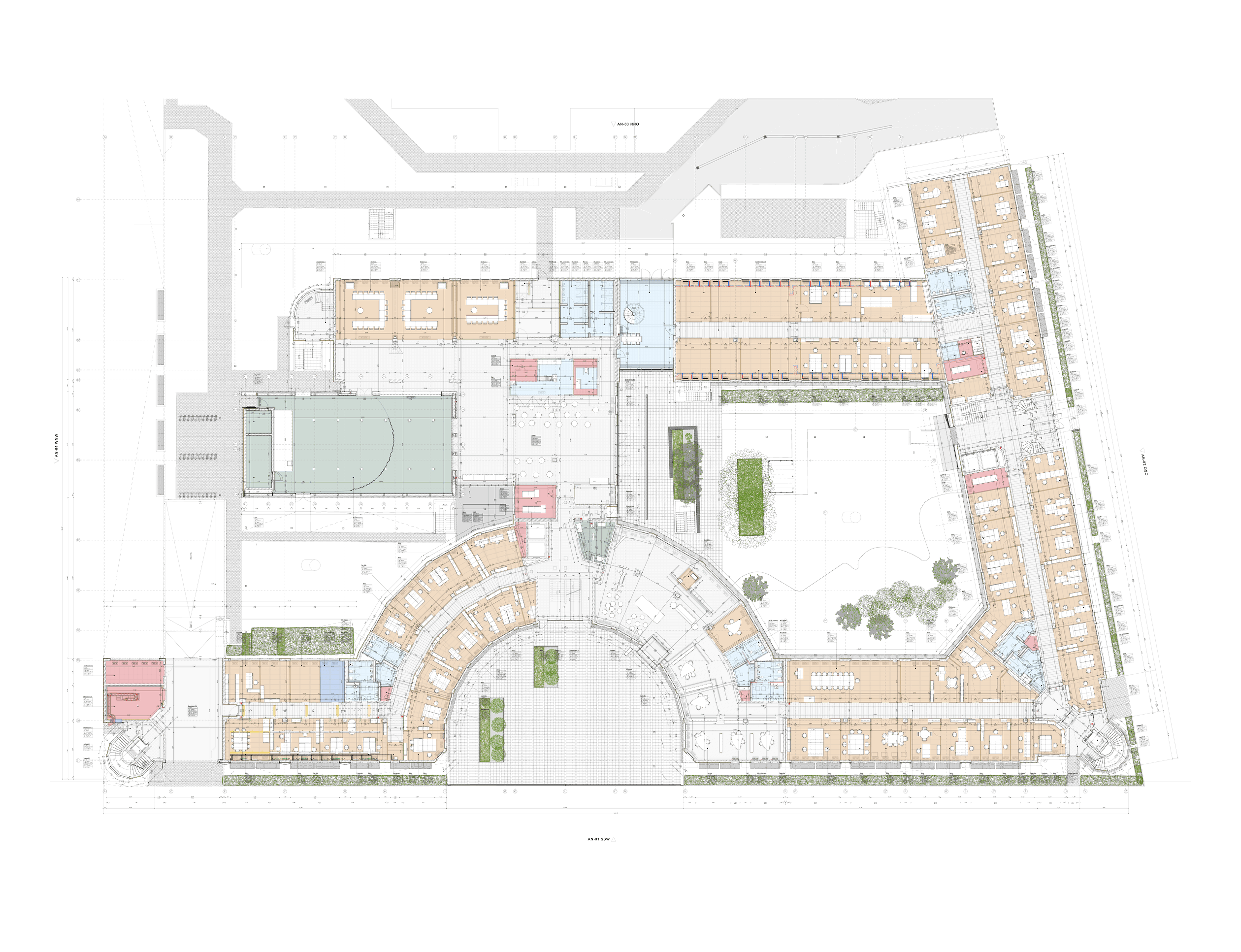 Sächsische Aufbaubank, Dresden – Grundriss Erdgeschoss