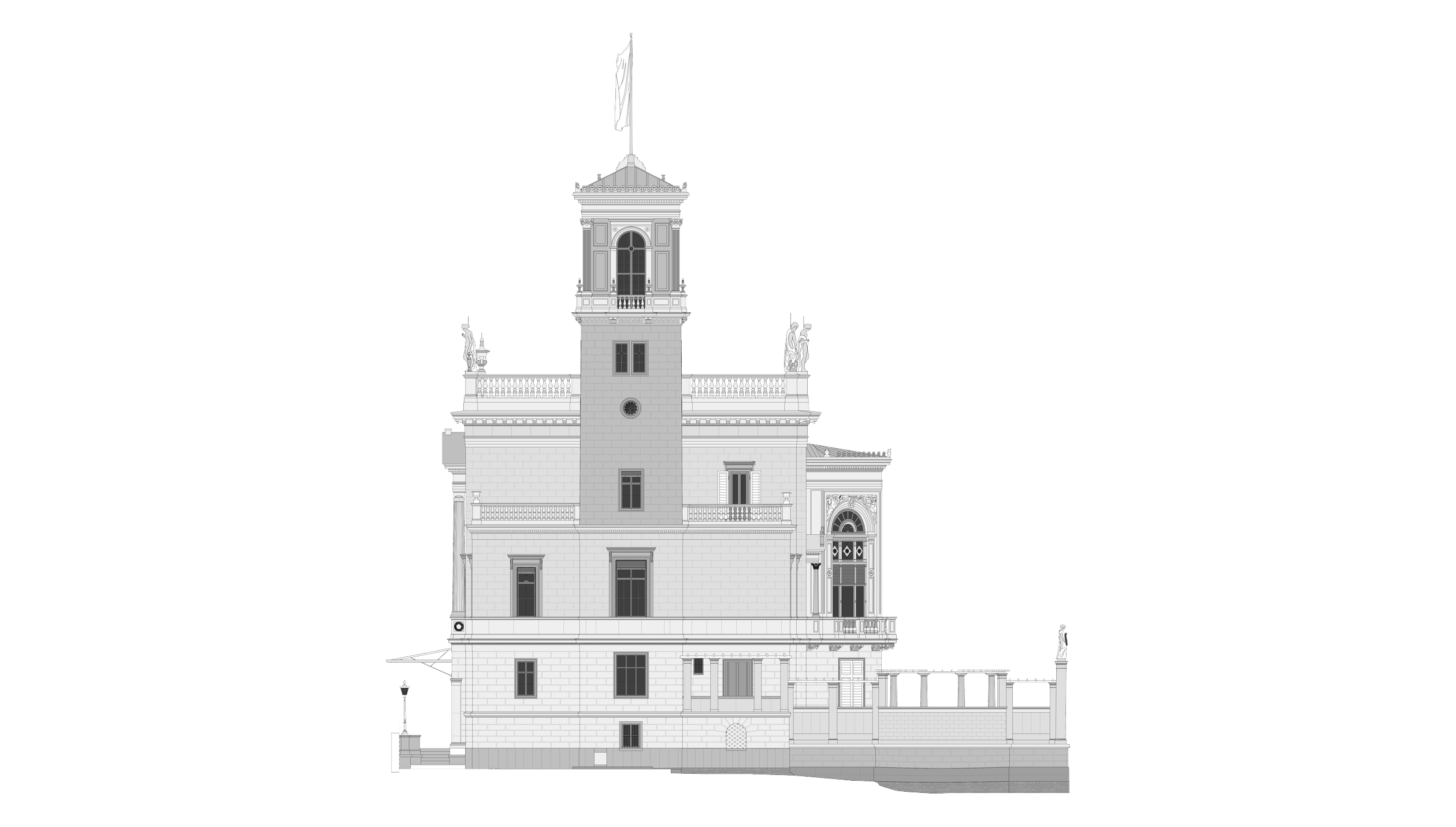 Schloss Albrechtsberg, Dresden – Ansicht West