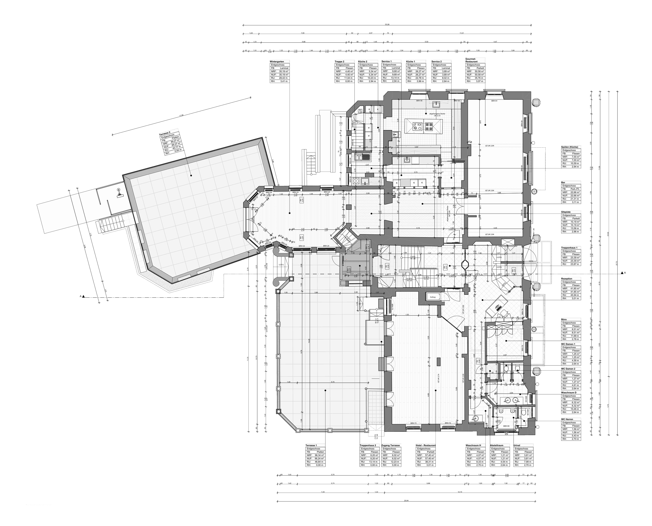 Laudensacks Parkhotel, Bad Kissingen – Grundriss Erdgeschoss