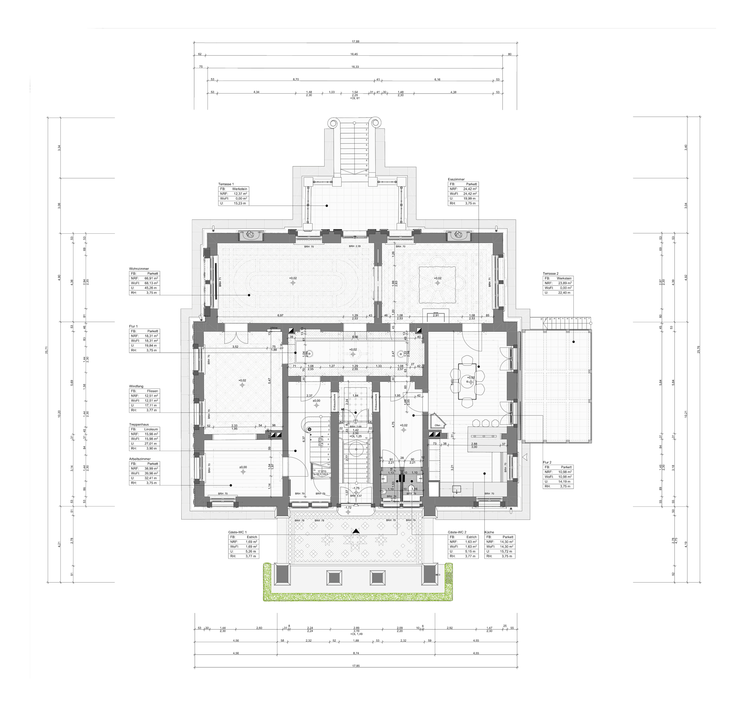 Villa Mittelstadt 8, Waldenburg – Grundriss Erdgeschoss