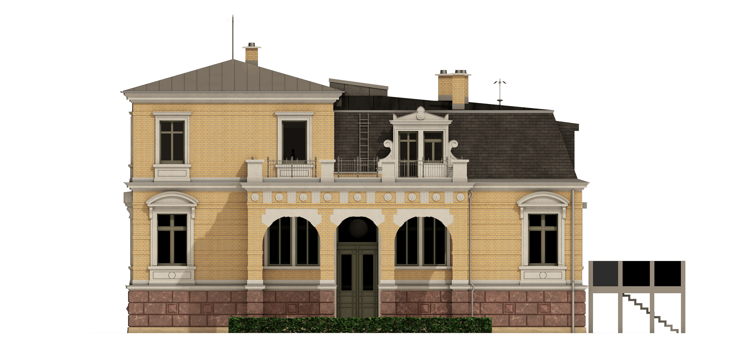 Villa Mittelstadt 8, Waldenburg – Ansicht West