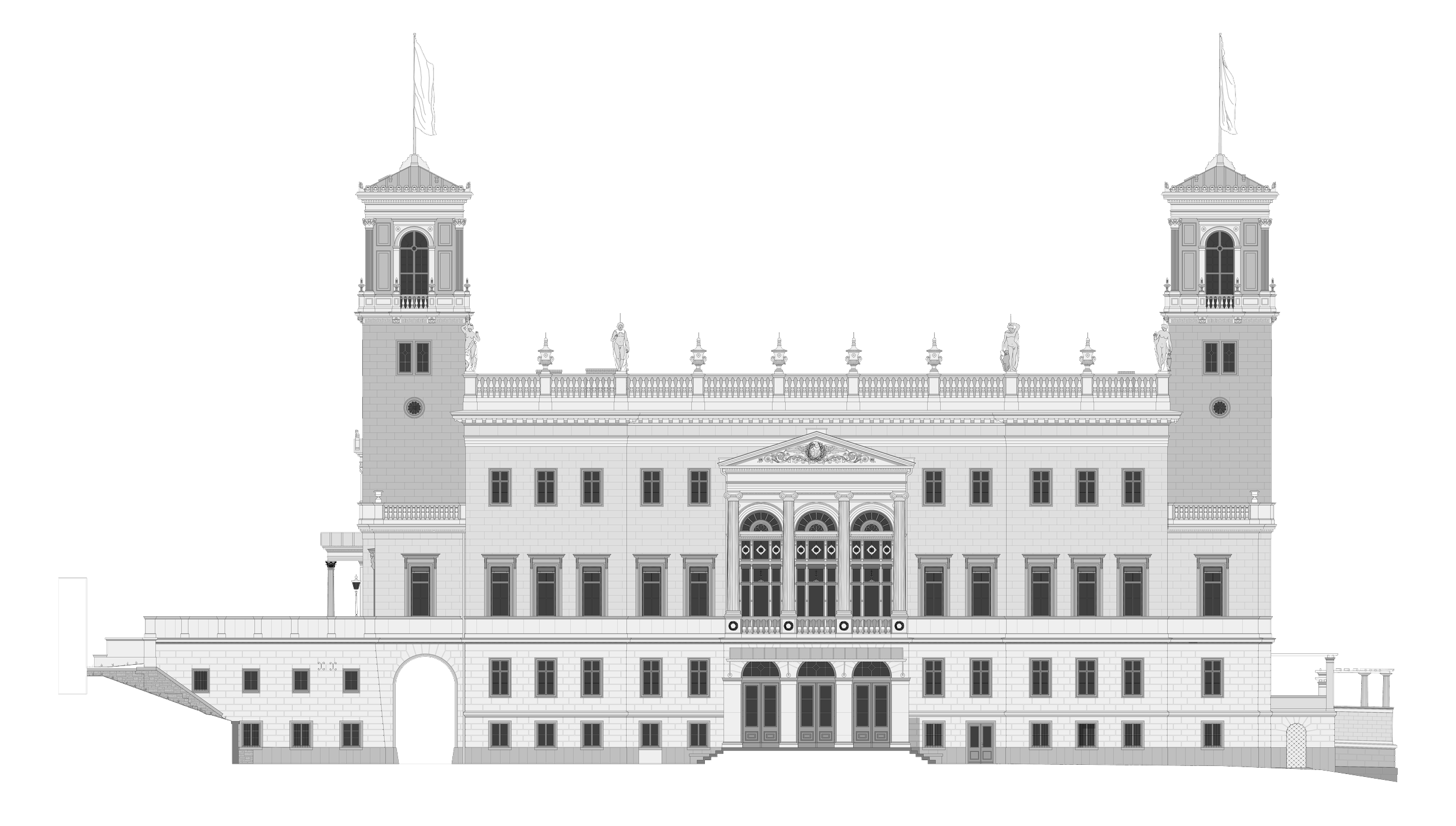 Schloss Albrechtsberg, Dresden – Ansicht Nord