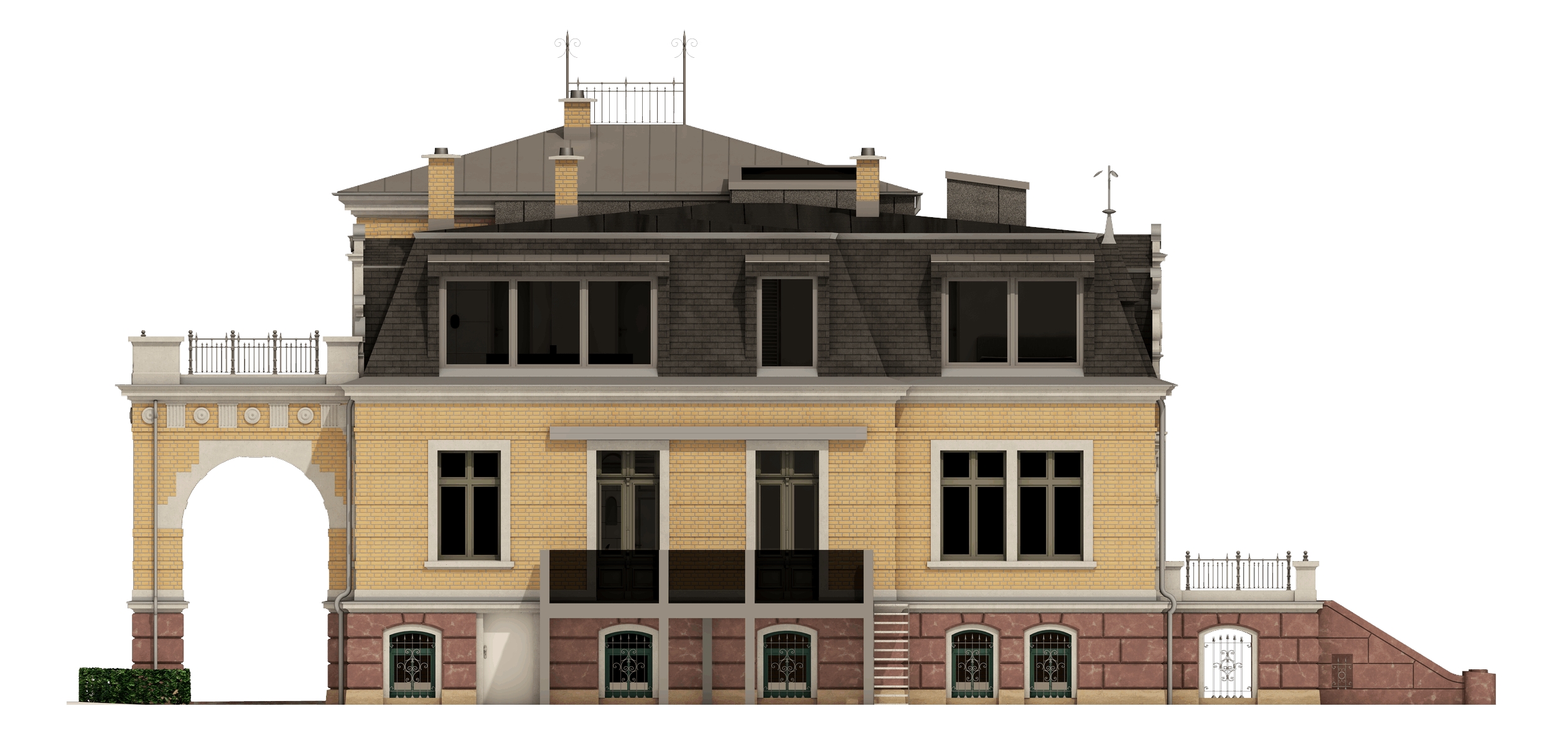 Villa Mittelstadt 8, Waldenburg – Ansicht Süd