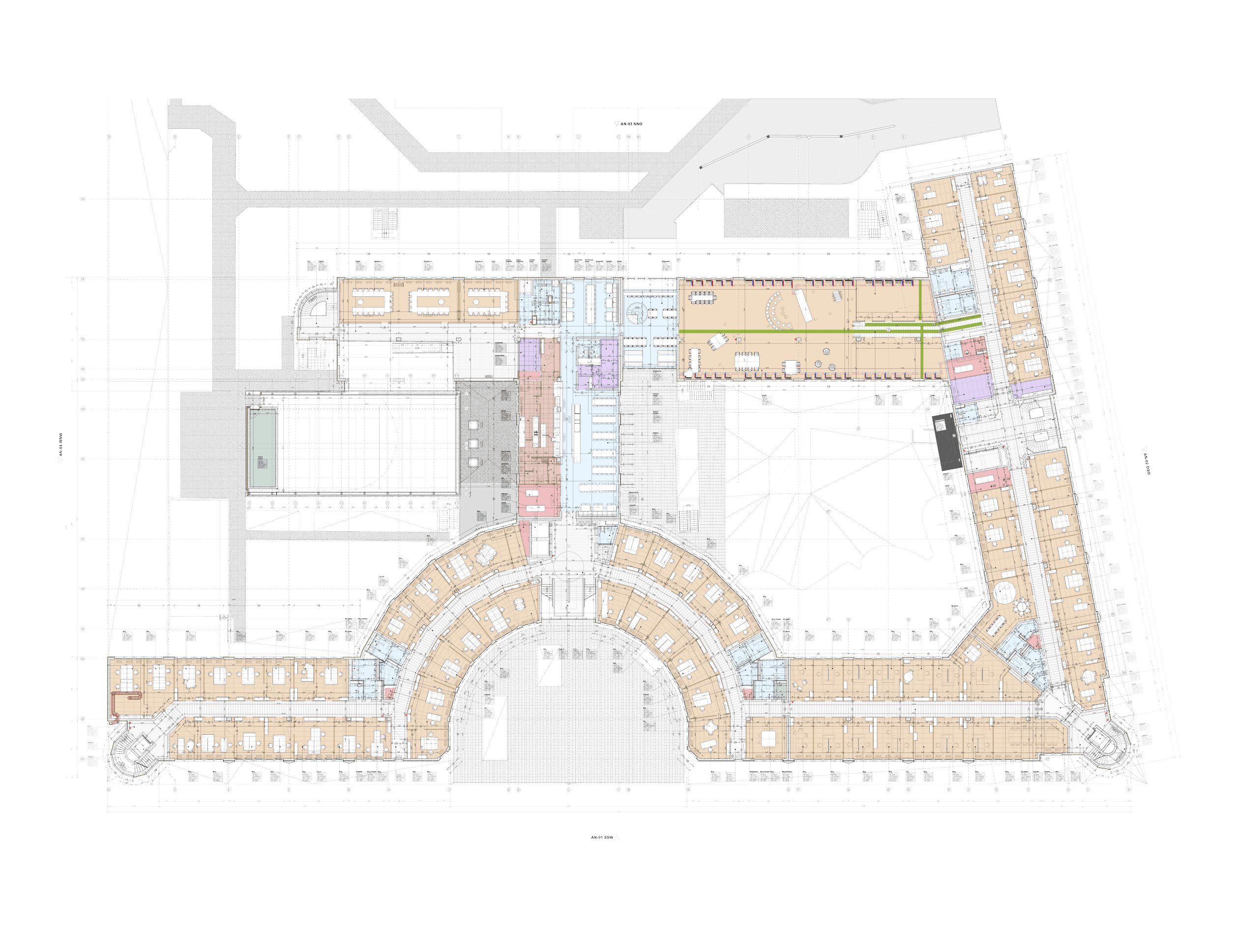 Sächsische Aufbaubank, Dresden – Grundriss 2. Obergeschoss