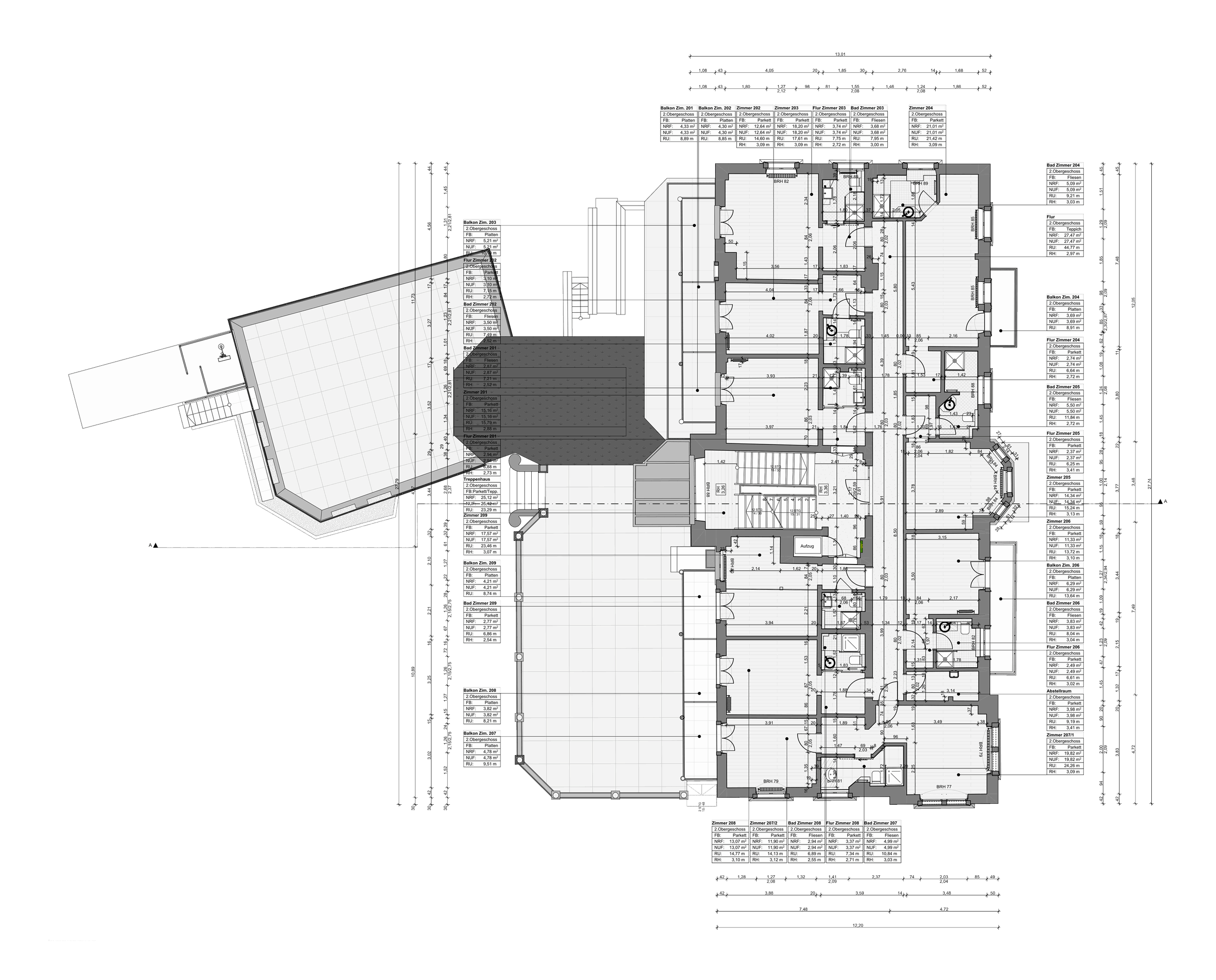 Laudensacks Parkhotel, Bad Kissingen – Grundriss 2. Obergeschoss