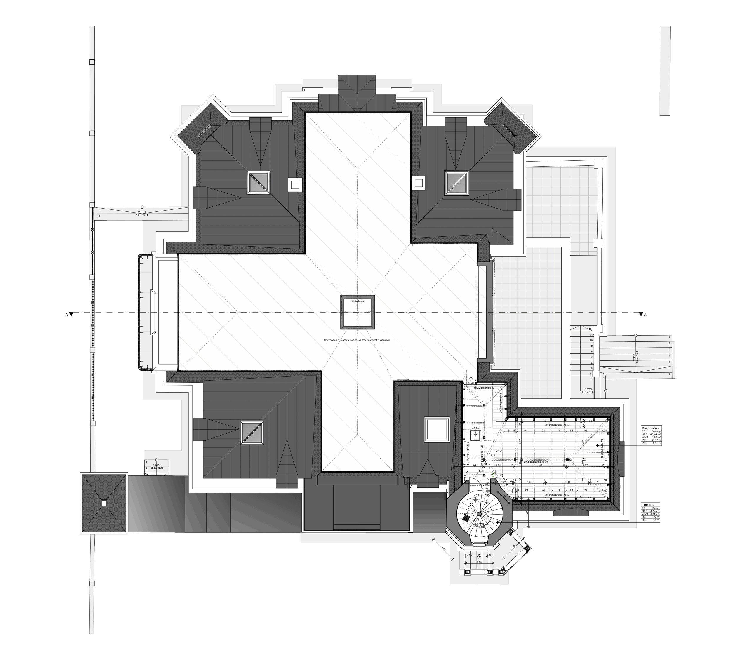 Villa Waldpark, Dresden – Grundriss Dachboden