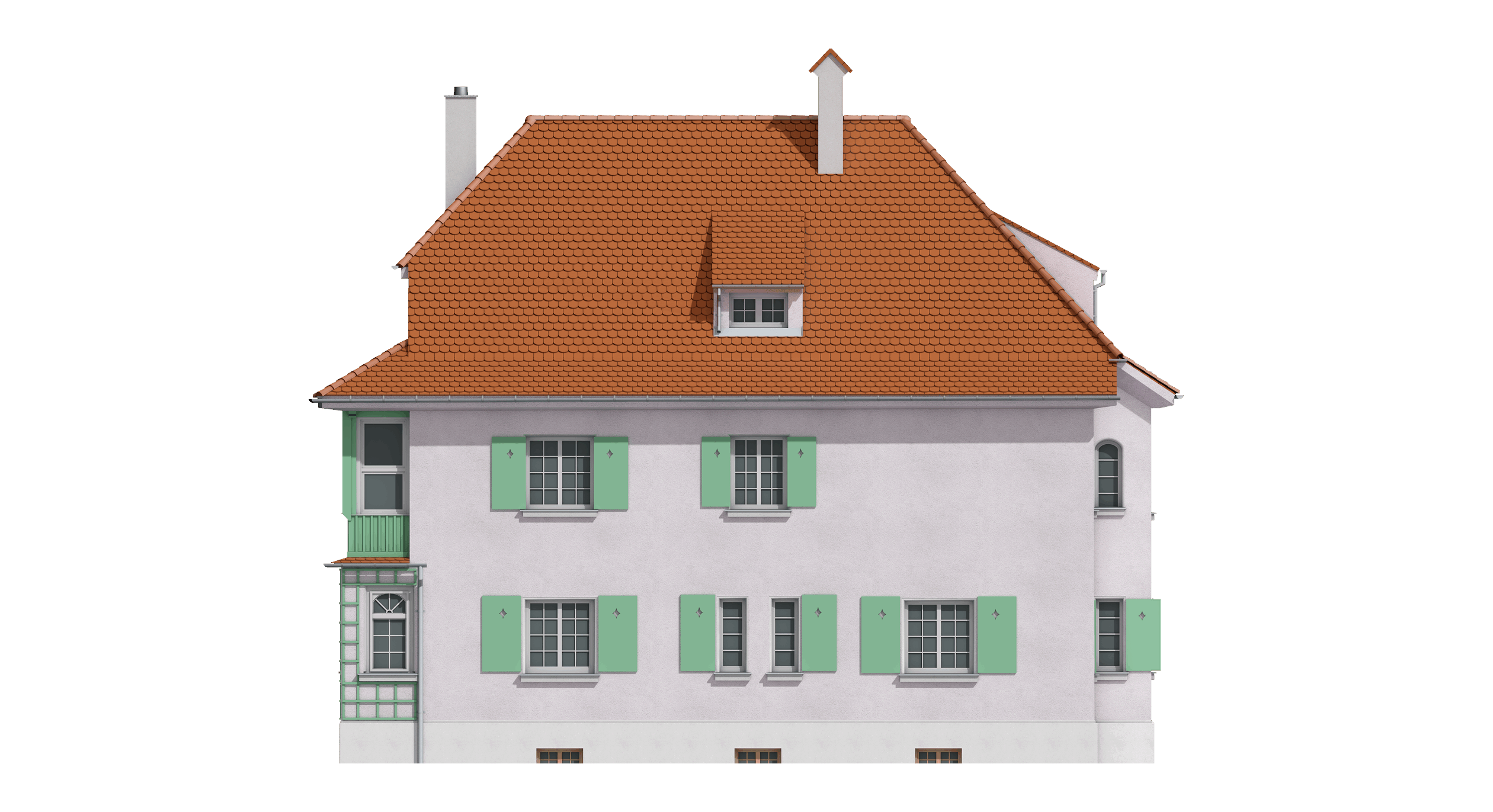 Historische Künstlervilla, München – Ansicht Ost