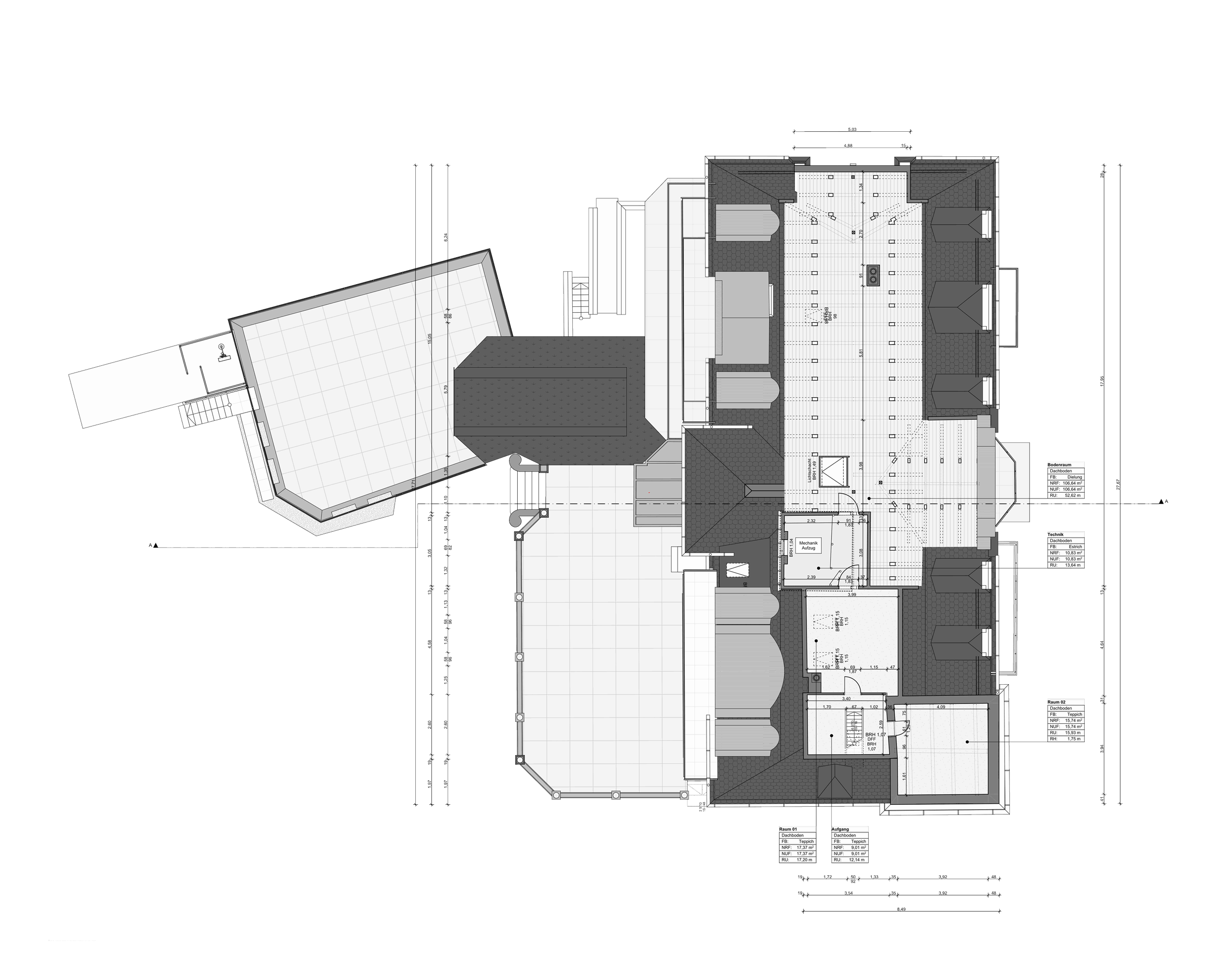 Laudensacks Parkhotel, Bad Kissingen – Grundriss Dachboden