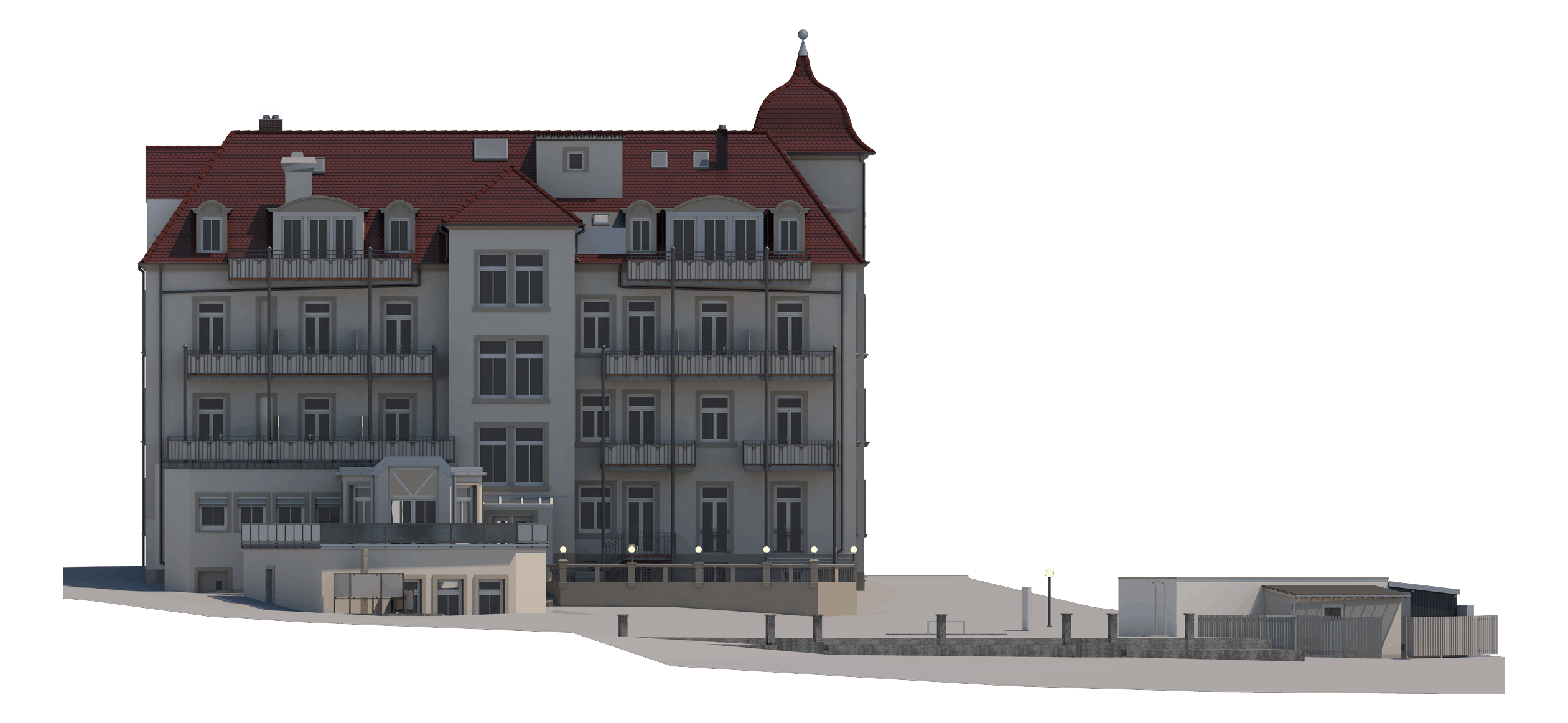 Laudensacks Parkhotel, Bad Kissingen – Ansicht West