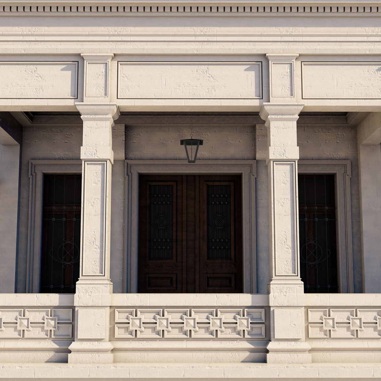 Villa Waldpark, Dresden – Eingangsportal als 3D-Modell
