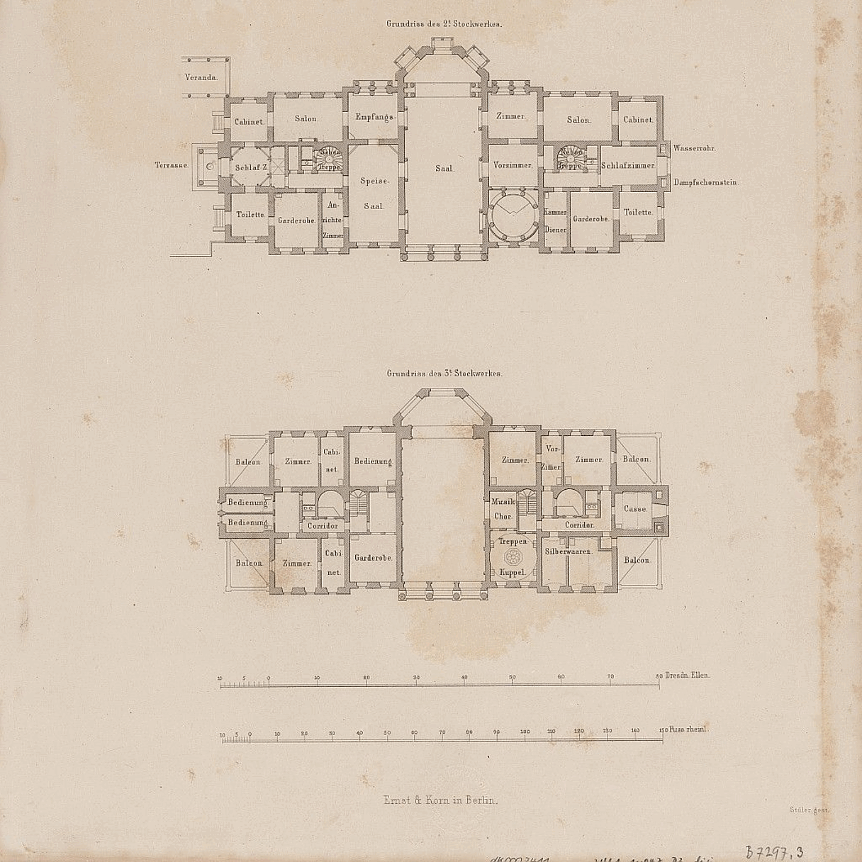Schloss Albrechtsberg, Dresden – historischer Grundrissplan