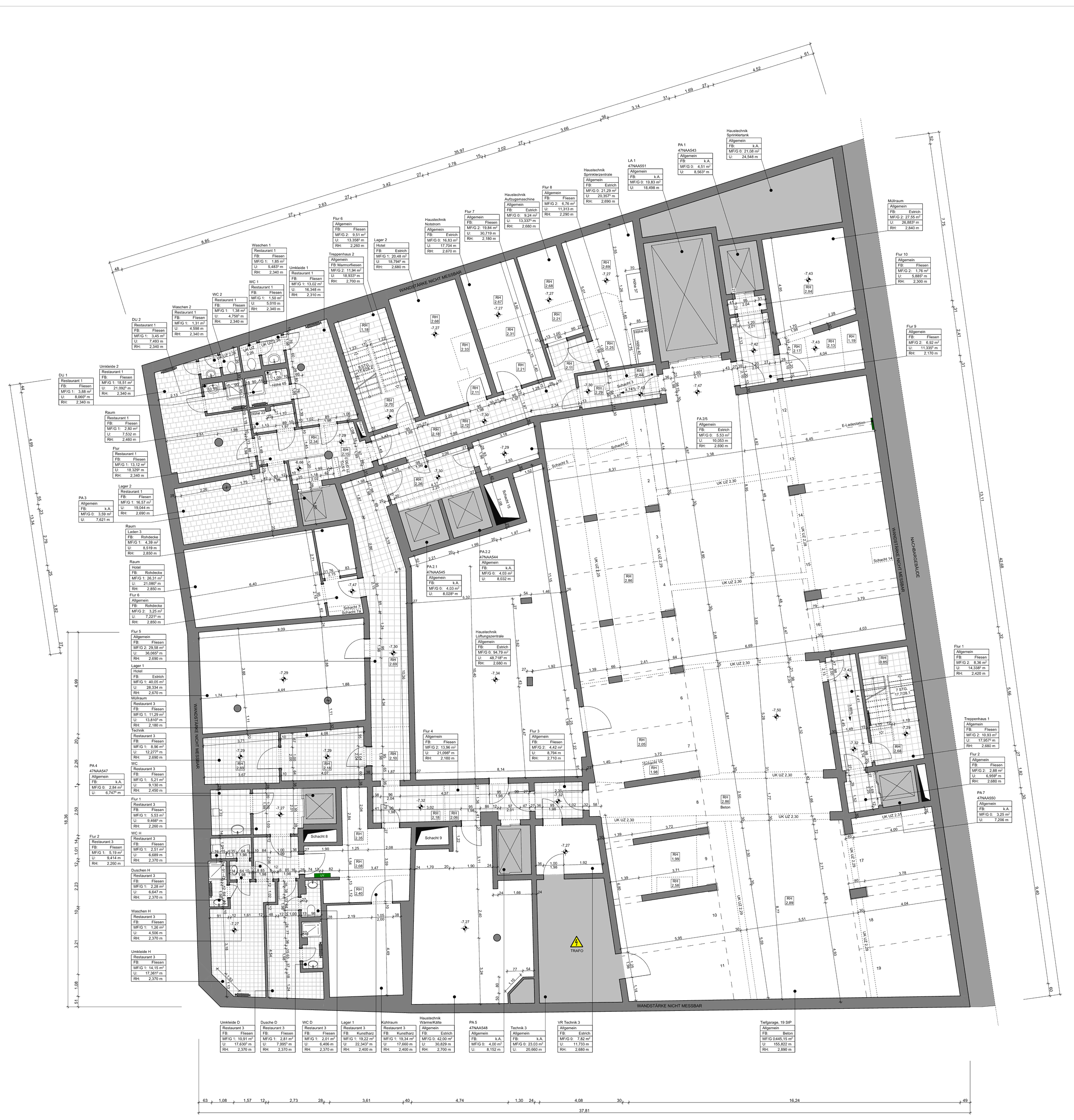 Quartier Frauenkirche II, Dresden – Grundriss 2. Untergeschoss
