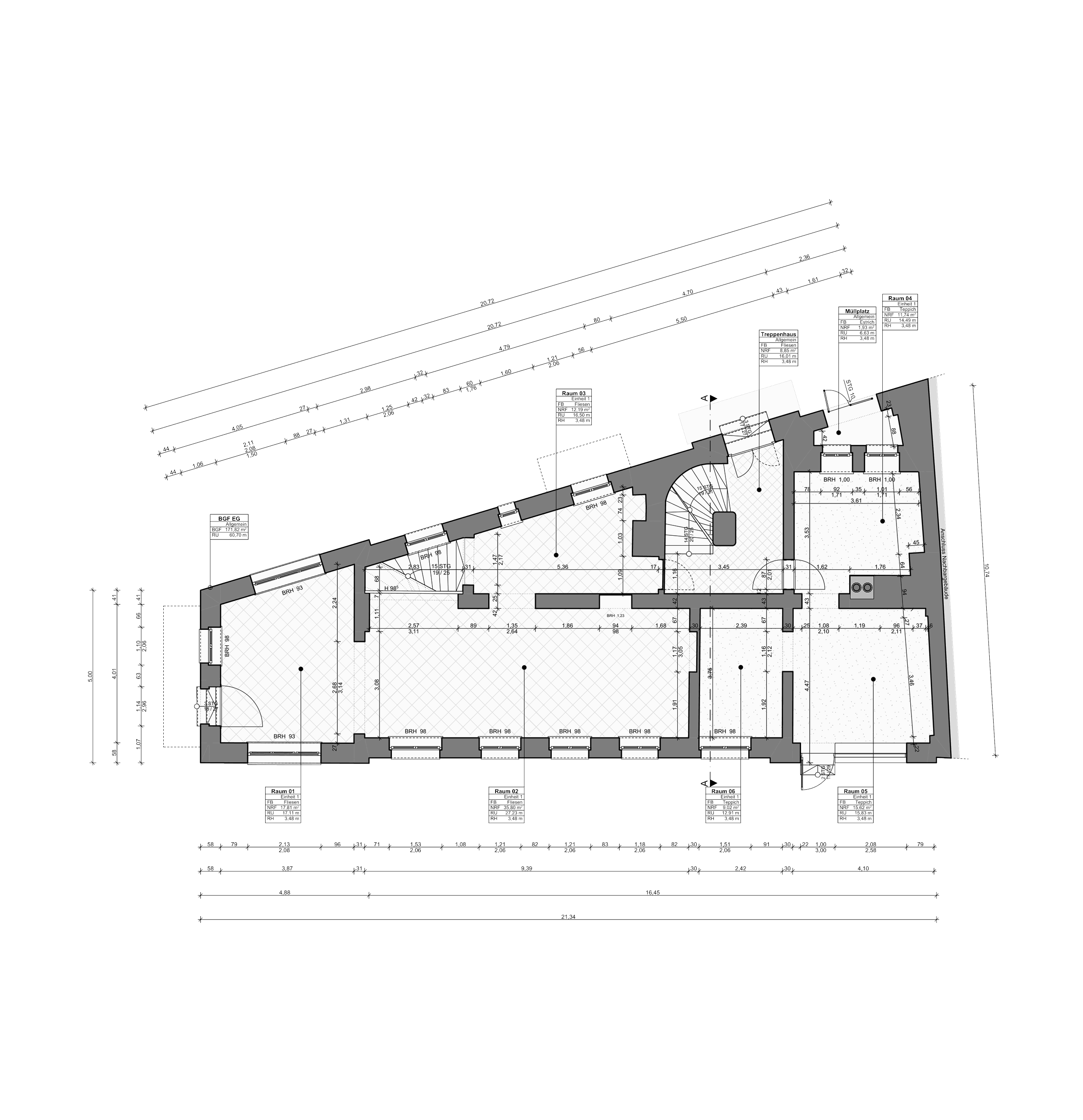Häuserensemble, Dresden – Grundriss Erdgeschoss, Haus Nr. 99