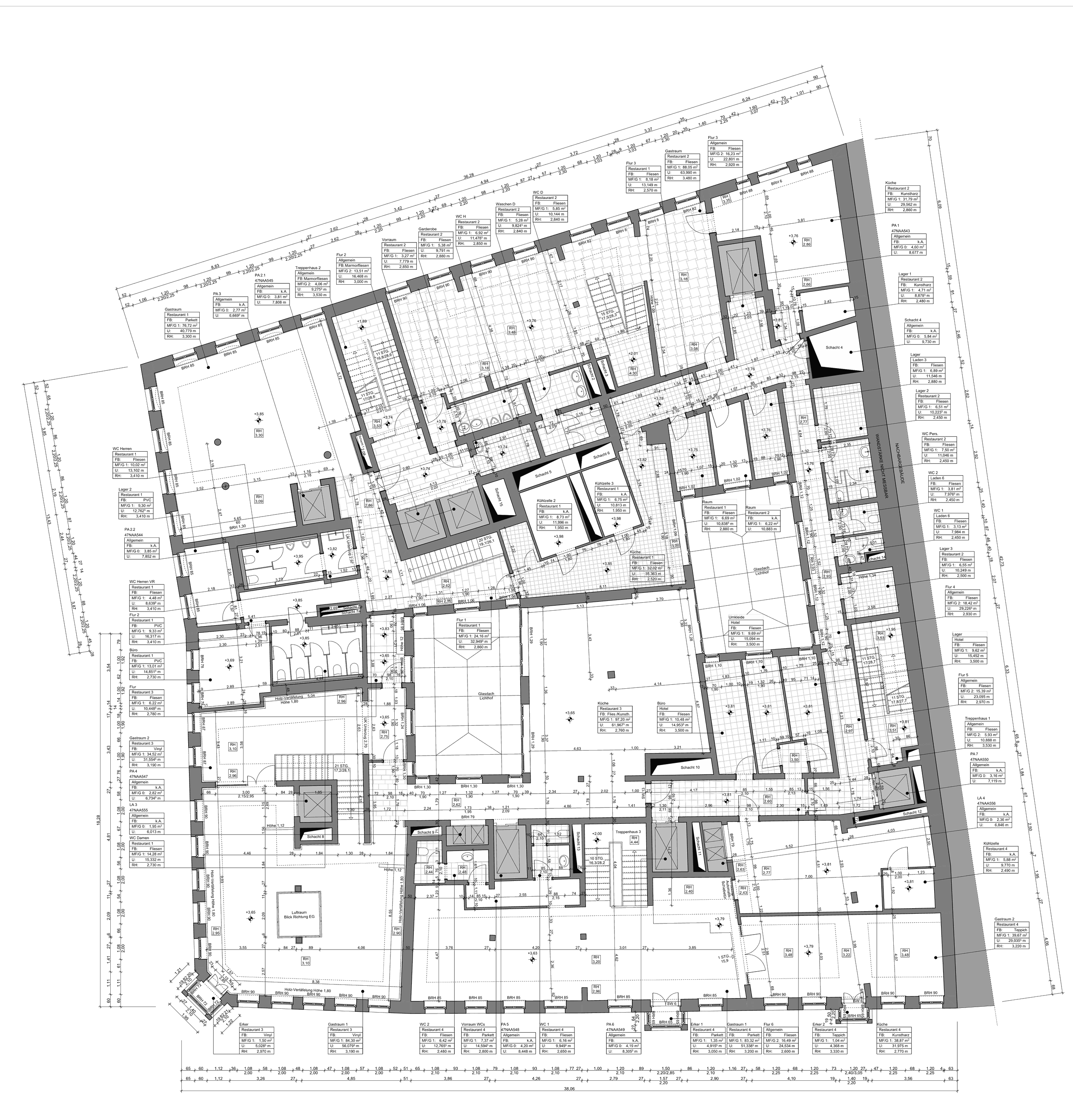 Quartier Frauenkirche II, Dresden – Grundriss 1. Obergeschoss
