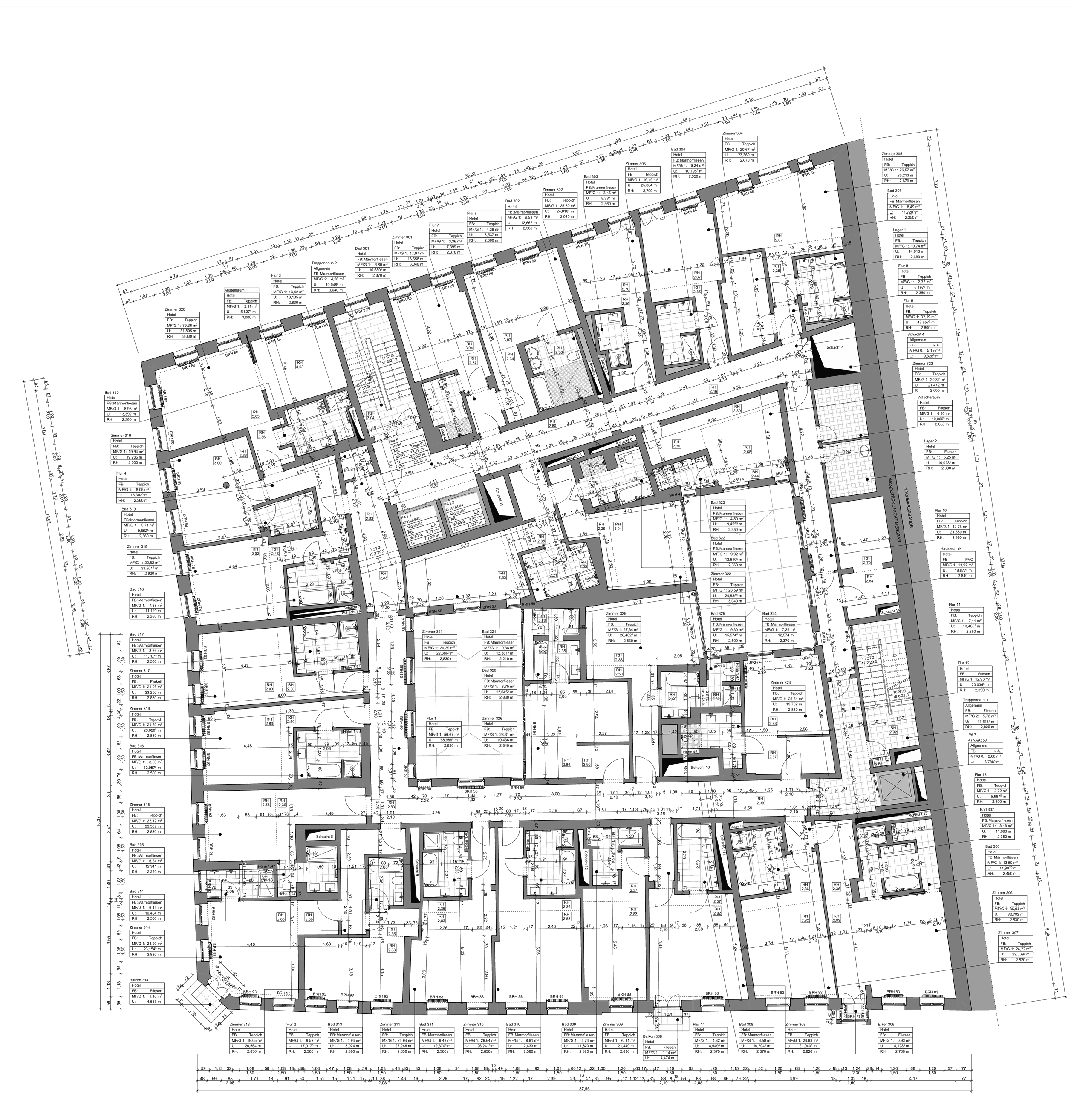 Quartier Frauenkirche II, Dresden – Grundriss 3. Obergeschoss
