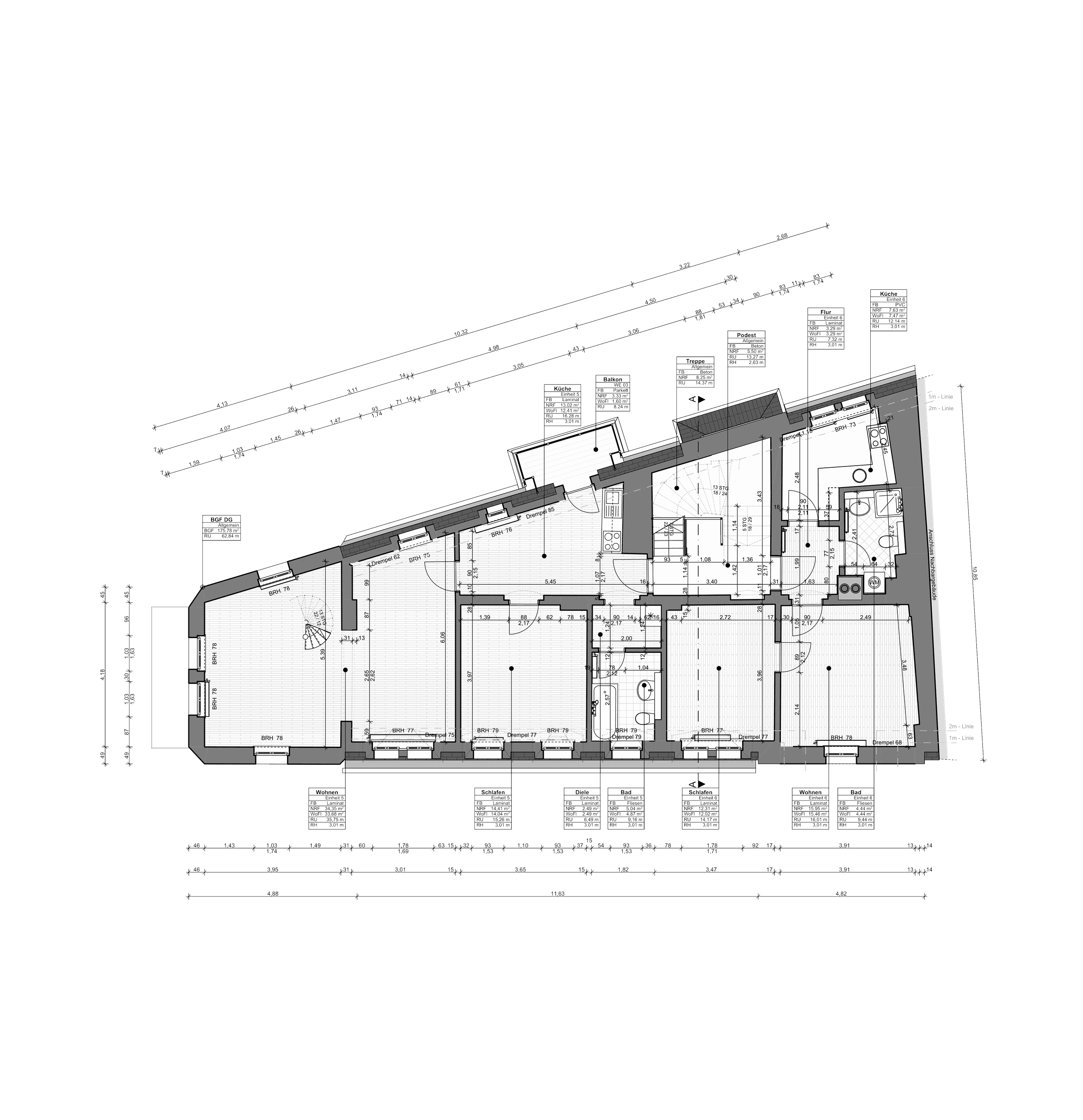 Häuserensemble, Dresden – Grundriss Dachgeschoss, Haus Nr. 99