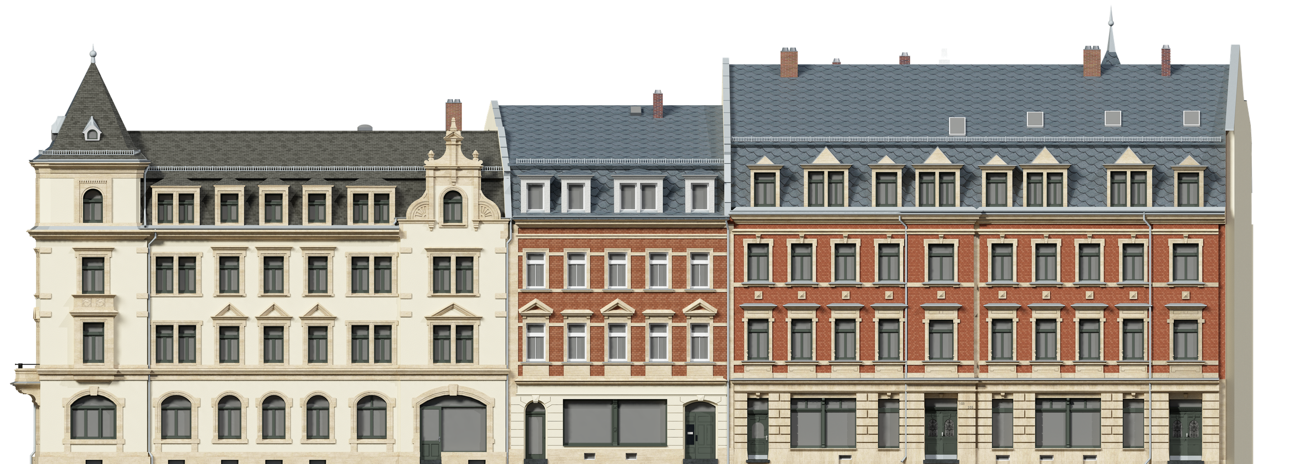 Häuserensemble, Dresden – Ansicht Straßenseite