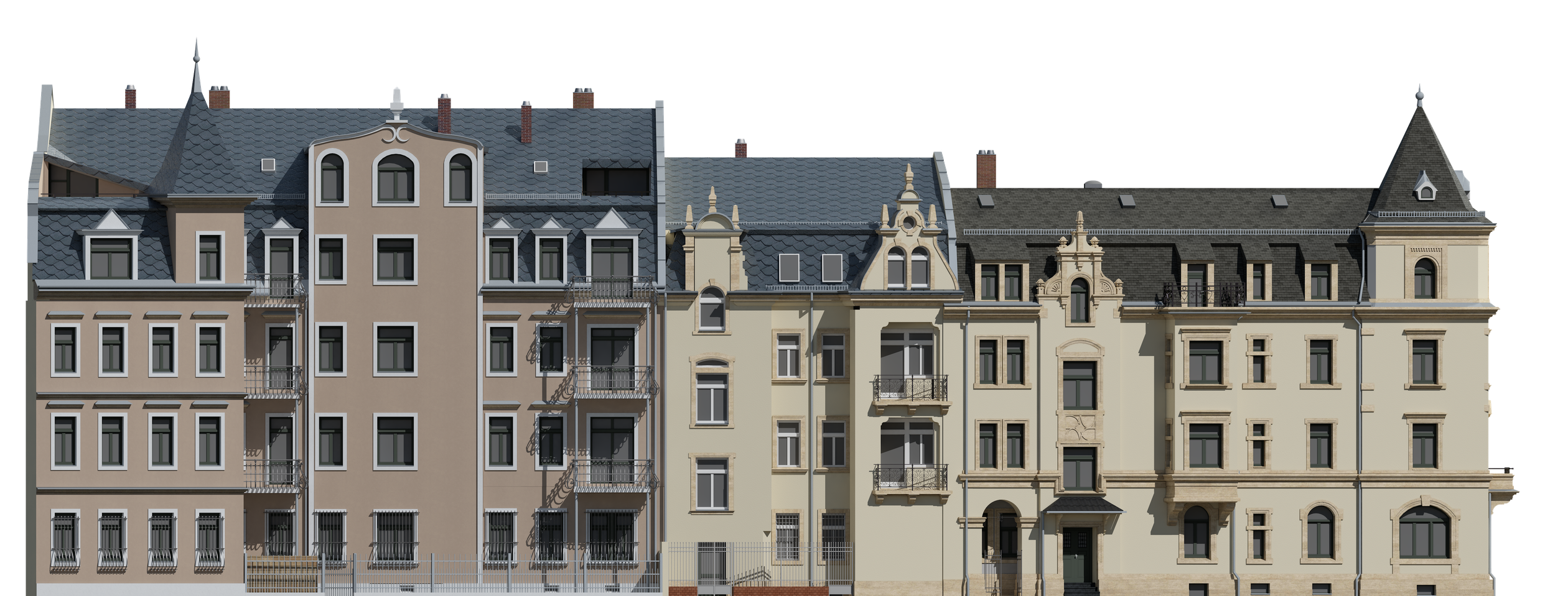 Häuserensemble, Dresden – Ansicht Hofseite
